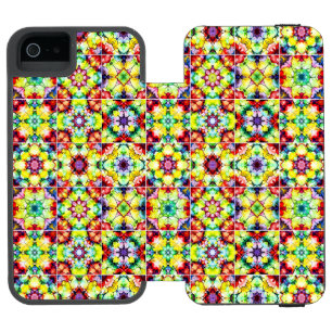 タイル地中海の、アルコールインクタイル、マジョリカ iPhone SE/5/5sウォレットケース