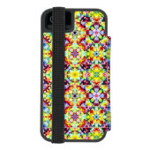 タイル地中海の、アルコールインクタイル、マジョリカ INCIPIO iPhoneウォレットケース (フォリオ裏面)