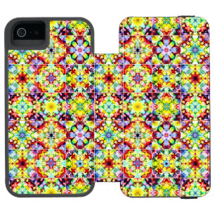 タイル地中海の、アルコールインクタイル、マジョリカ iPhone SE/5/5sウォレットケース