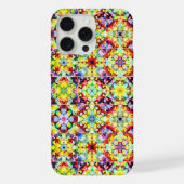 タイル地中海の、アルコールインクタイル、マジョリカ iPhoneケース (裏面)