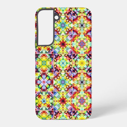 タイル地中海の、アルコールインクタイル、マジョリカ SAMSUNG GALAXYケース (裏面)