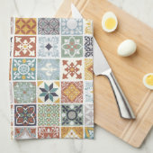 タイル地中海の キッチンタオル (四つ折り)