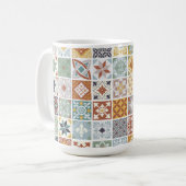 タイル地中海の コーヒーマグカップ (正面左)