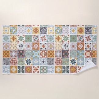 タイル地中海の ビーチタオル