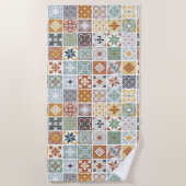 タイル地中海の ビーチタオル (正面)