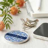 タイル地中海の,ポルトガル語,アズレジョ,あなたの名前 キーホルダー (側面)