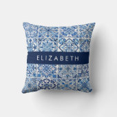 タイル地中海の,ポルトガル語,アズレジョ,あなたの名前 クッション (裏面)