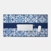 タイル地中海の，ポルトガル語，アズレジョ，あなたの名前 デスクマット (キーボード&マウス)