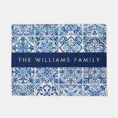 タイル地中海の,ポルトガル語,アズレジョ,あなたの名前 ドアマット (正面)