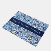 タイル地中海の,ポルトガル語,アズレジョ,あなたの名前 ドアマット (アングル)