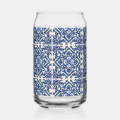 タイル地中海の、ポルトガル語、アズレジョ、マジョリカ ガラス缶 (正面)