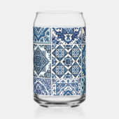 タイル地中海の、ポルトガル語、アズレジョ、マジョリカ ガラス缶 (正面)