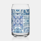 タイル地中海の、ポルトガル語、アズレジョ、マジョリカ ガラス缶 (裏面)