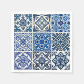 タイル地中海の、ポルトガル語、アズレジョ、マジョリカ スタンダードカクテルナプキン (正面)