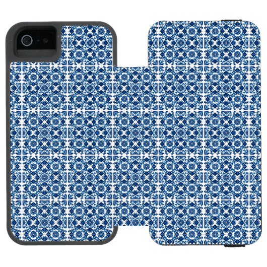タイル地中海の、ポルトガル語、アズレジョ、マジョリカ INCIPIO iPhoneウォレットケース (フォリオ Open)