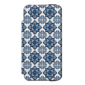 タイル地中海の、ポルトガル語、アズレジョ、マジョリカ INCIPIO iPhoneウォレットケース (フォリオ 正面)