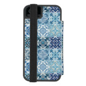 タイル地中海の、ポルトガル語、アズレジョ、マジョリカ INCIPIO iPhoneウォレットケース (フォリオ裏面)