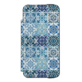 タイル地中海の、ポルトガル語、アズレジョ、マジョリカ INCIPIO iPhoneウォレットケース (フォリオ 正面)