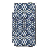 タイル地中海の、ポルトガル語、アズレジョ、マジョリカ INCIPIO iPhoneウォレットケース (フォリオ 正面)