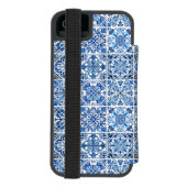 タイル地中海の、ポルトガル語、アズレジョ、マジョリカ INCIPIO iPhoneウォレットケース (フォリオ裏面)