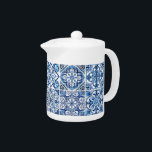 タイル地中海の，ポルトガル語， Azulejo, Majolica<br><div class="desc">青エレガントスタイリッシュと白のタイル地中海ので洗練されたパターン。トレンディーモダンギフト、アズレジョの恋人に最適。</div>