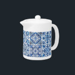 タイル地中海の，ポルトガル語， Azulejo, Majolica<br><div class="desc">青エレガントスタイリッシュと白のタイル地中海ので洗練されたパターン。トレンディーモダンギフト、アズレジョの恋人に最適。</div>