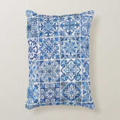 タイル地中海の，ポルトガル語， Azulejo, Majolica アクセントクッション (正面(垂直))