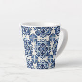 タイル地中海の，ポルトガル語， Azulejo, Majolica カフェラテマグ (右アングル)