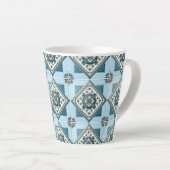 タイル地中海の,ポルトガル語, Azulejo, Majolica カフェラテマグ (右アングル)