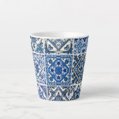 タイル地中海の，ポルトガル語， Azulejo, Majolica カフェラテマグ (正面)