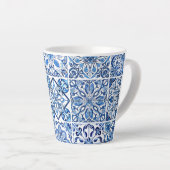 タイル地中海の，ポルトガル語， Azulejo, Majolica カフェラテマグ (右アングル)