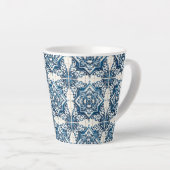 タイル地中海の,ポルトガル語, Azulejo, Majolica カフェラテマグ (右アングル)