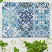 タイル地中海の,ポルトガル語, Azulejo, Majolica キッチンタオル (折り畳み)