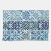 タイル地中海の,ポルトガル語, Azulejo, Majolica キッチンタオル (横)