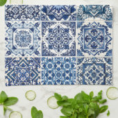 タイル地中海の,ポルトガル語, Azulejo, Majolica キッチンタオル (折り畳み)