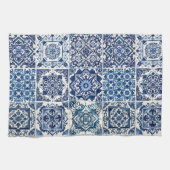 タイル地中海の,ポルトガル語, Azulejo, Majolica キッチンタオル (横)