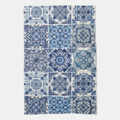 タイル地中海の,ポルトガル語, Azulejo, Majolica キッチンタオル (縦)