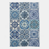 タイル地中海の，ポルトガル語， Azulejo, Majolica キッチンタオル (縦)