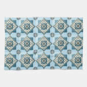 タイル地中海の,ポルトガル語, Azulejo, Majolica キッチンタオル (横)