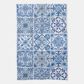 タイル地中海の，ポルトガル語， Azulejo, Majolica キッチンタオル (縦)