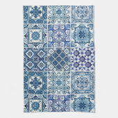 タイル地中海の，ポルトガル語， Azulejo, Majolica キッチンタオル (縦)