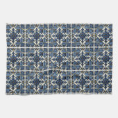 タイル地中海の，ポルトガル語， Azulejo, Majolica キッチンタオル (横)