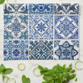 タイル地中海の,ポルトガル語, Azulejo, Majolica キッチンタオル (折り畳み)