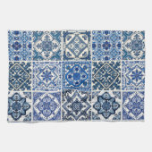 タイル地中海の,ポルトガル語, Azulejo, Majolica キッチンタオル (横)