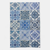 タイル地中海の,ポルトガル語, Azulejo, Majolica キッチンタオル (縦)