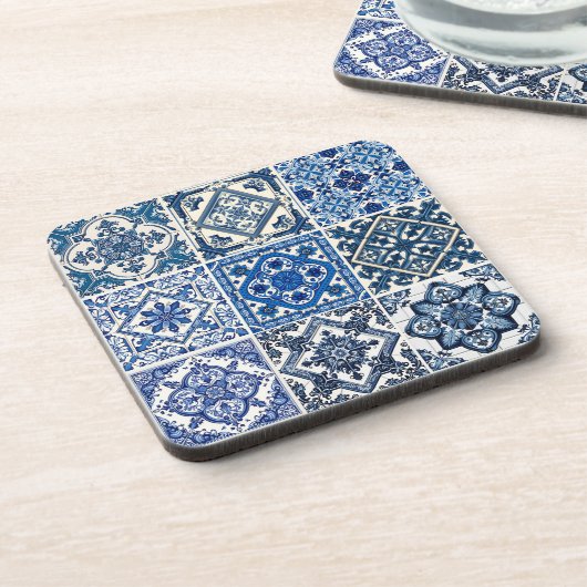 タイル地中海の，ポルトガル語， Azulejo, Majolica コースター (左側)