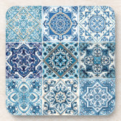 タイル地中海の,ポルトガル語, Azulejo, Majolica コースター (正面)
