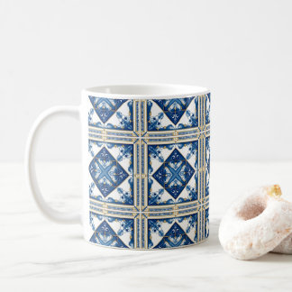 タイル地中海の,ポルトガル語, Azulejo, Majolica コーヒーマグカップ