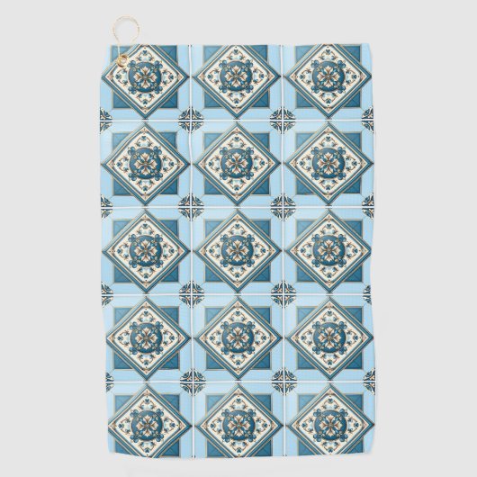 タイル地中海の，ポルトガル語， Azulejo, Majolica ゴルフタオル (正面)