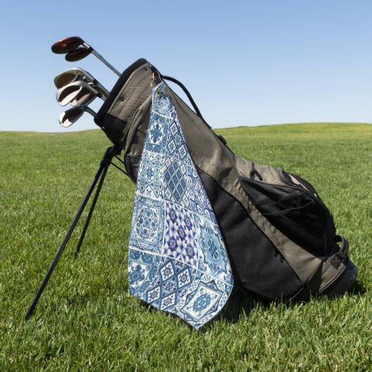 タイル地中海の，ポルトガル語， Azulejo, Majolica ゴルフタオル (グリーン)